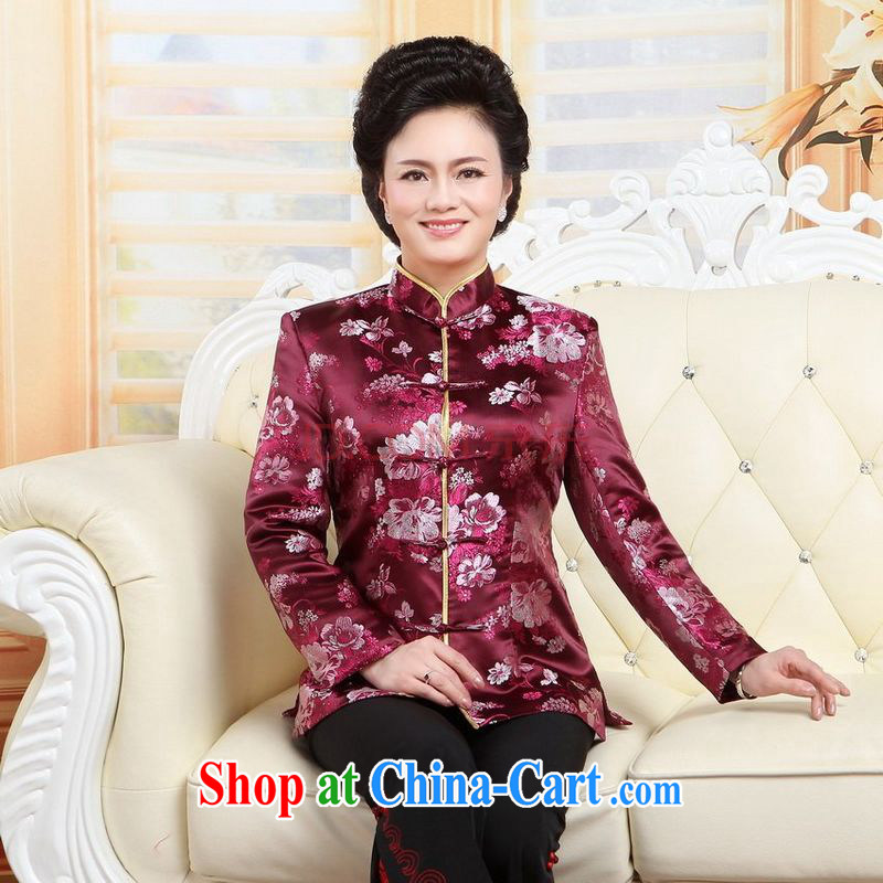 The bandwidth, older women with short T-shirt the Life wedding stage clothing - A Jiangxian red 3 XL