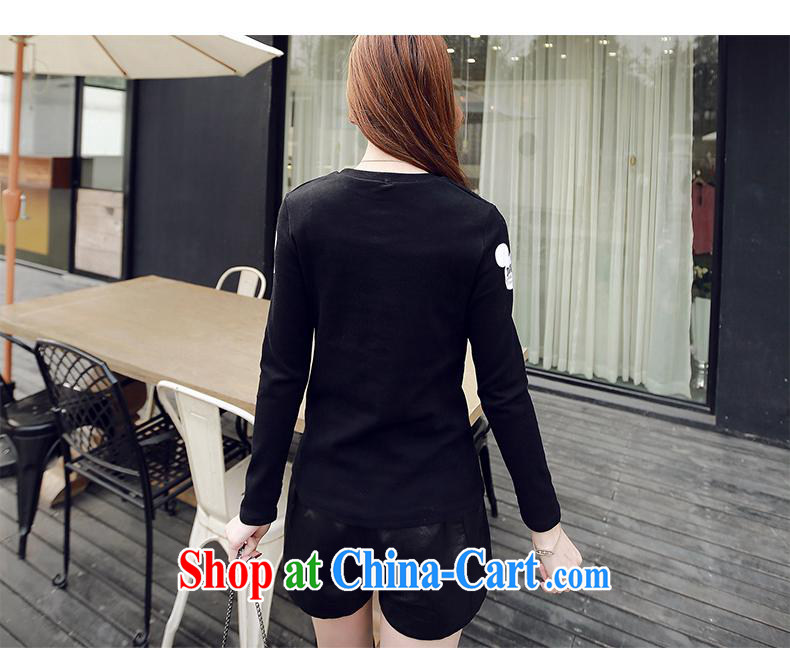 Qin Qing store 2015 spring new and small, for M, stamp students T shirt long-sleeved cotton shirt solid black L pictures, price, brand platters! Elections are good character, the national distribution, so why buy now enjoy more preferential! Health