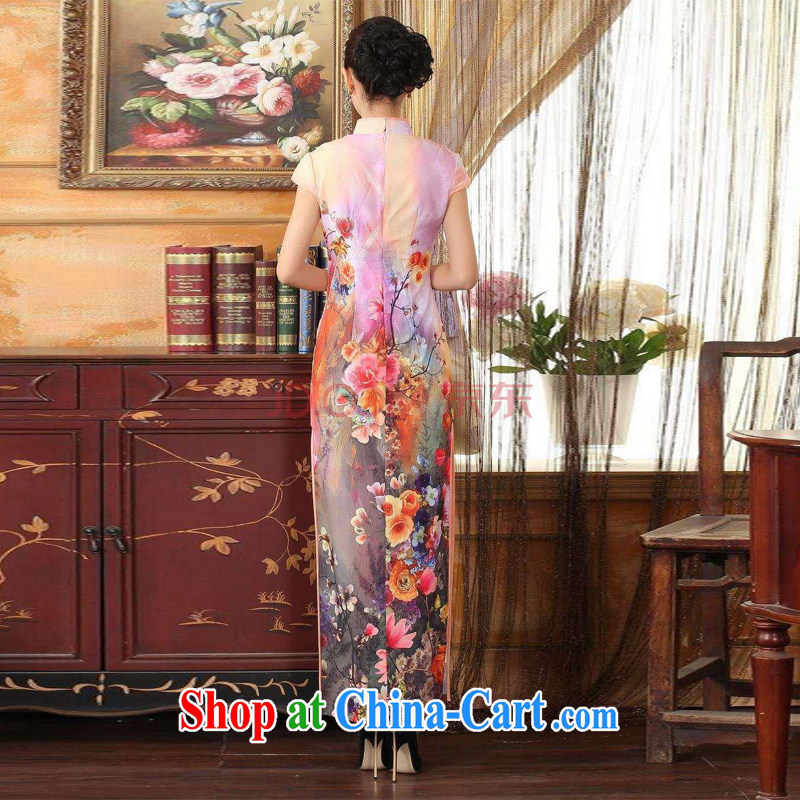 The frequency response, Ms. Tang cheongsam with Diane Fong water droplets collar short-sleeve cultivating long double cheongsam pink 2 XL, the bandwidth, and shopping on the Internet