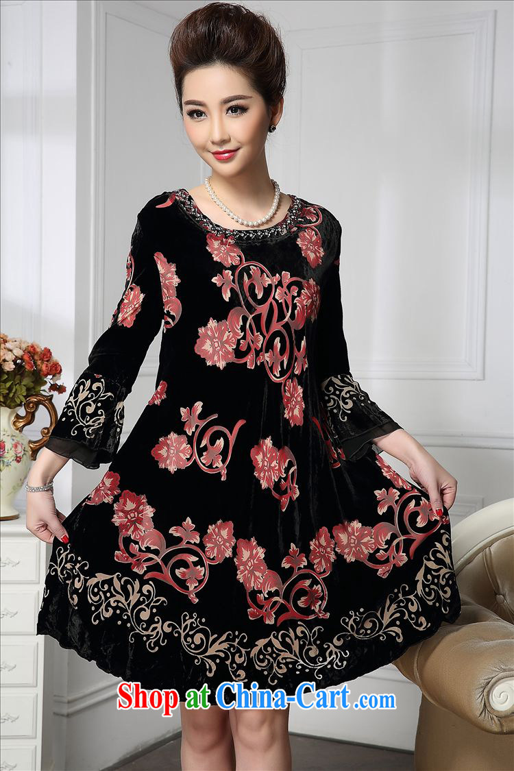 Forest narcissus 2015 spring loaded on the new volume tread width cuffs Chinese mother with cheongsam silk stitching sauna silk velvet dress HGL - 656 saffron XXXXL pictures, price, brand platters! Elections are good character, the national distribution, so why buy now enjoy more preferential! Health