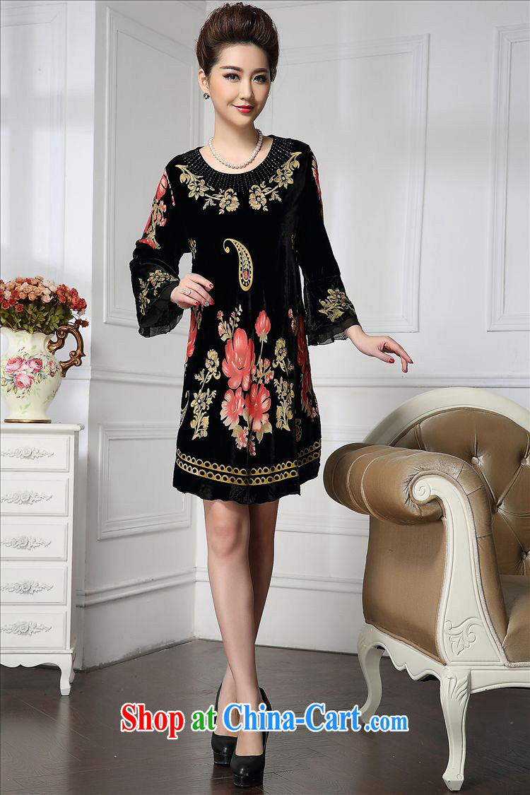 Forest narcissus 2015 spring loaded on the new staple-ju wide sleeves rich take Chinese mother with cheongsam silk stitching sauna silk velvet dress HGL - 650 photo color XXL pictures, price, brand platters! Elections are good character, the national distribution, so why buy now enjoy more preferential! Health