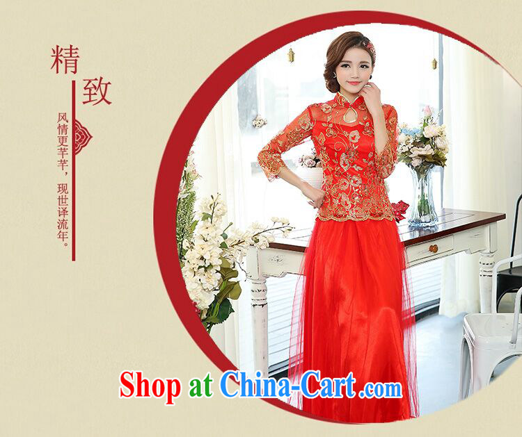luxury of 2015 spring fashion beauty Tang in sleeveless body skirt two piece wedding dress skirt and Ho Kim gold embroidery the toast is serving female Red 3 XL pictures, price, brand platters! Elections are good character, the national distribution, so why buy now enjoy more preferential! Health