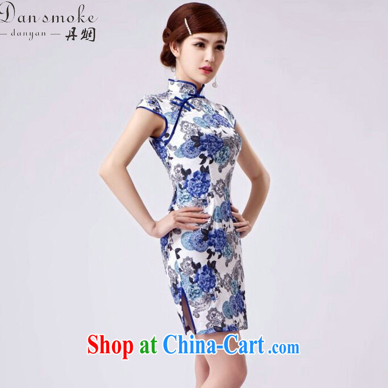 Dan smoke new daily improved short retro dresses dresses Chinese improved, stamp duty for beauty and elegant short dresses such as the color 2 XL, Bin Laden smoke, shopping on the Internet