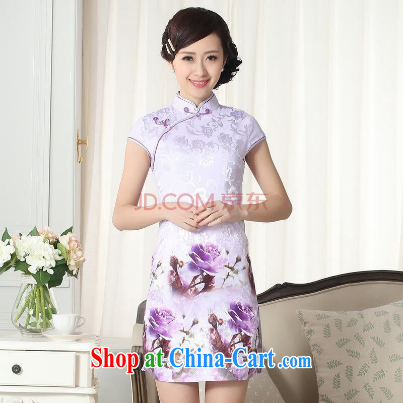 Cotton Joseph jacquard cotton daily Chinese qipao cultivating short cheongsam picture color XXL, Joseph cotton, shopping on the Internet