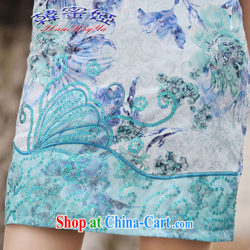 Korean honey Julia 2015 spring and summer new butterfly embroidery cheongsam exquisite DR 66,233 purple XL, Korea honey Julia (HanMiYa), and on-line shopping