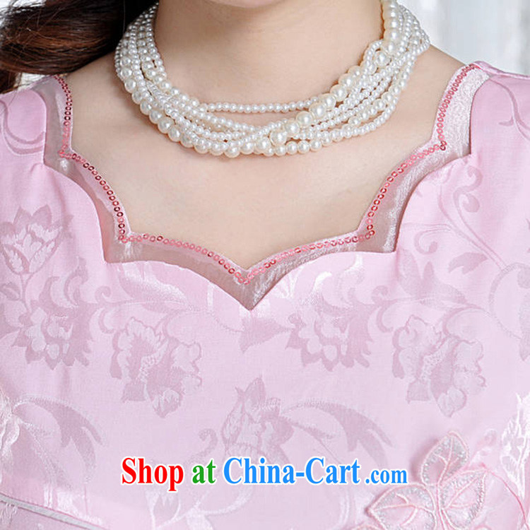 2015 summer stylish embroidered cheongsam dress 1242 #pink XXL pictures, price, brand platters! Elections are good character, the national distribution, so why buy now enjoy more preferential! Health