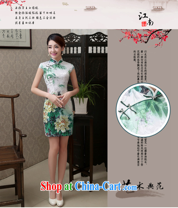 2015 spring and summer new blue Daisy cotton day dresses short, Retro improved beauty package and cheongsam dress elegant female blue Daisy XXL pictures, price, brand platters! Elections are good character, the national distribution, so why buy now enjoy more preferential! Health