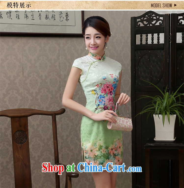 2015 spring and summer new ICE-green stamp duty, qipao short-sleeved improved stylish beauty cheongsam dress small fresh style green XXL pictures, price, brand platters! Elections are good character, the national distribution, so why buy now enjoy more preferential! Health