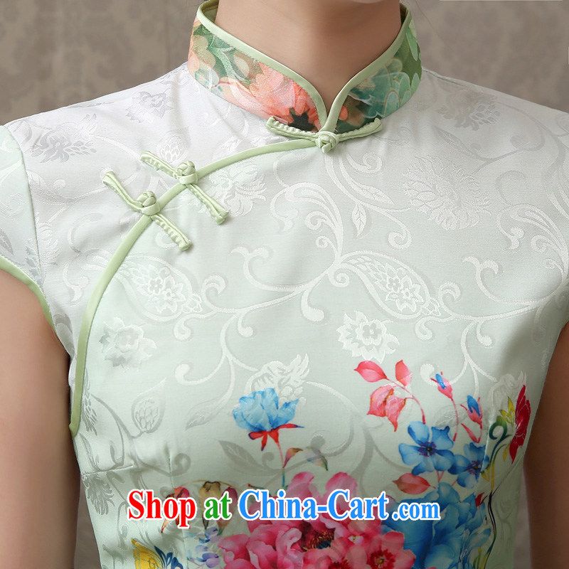 2015 spring and summer new ICE-green stamp duty, qipao short-sleeved improved stylish beauty cheongsam dress small fresh style green XXL, Taylor Martin (TAILEMARTIN), online shopping