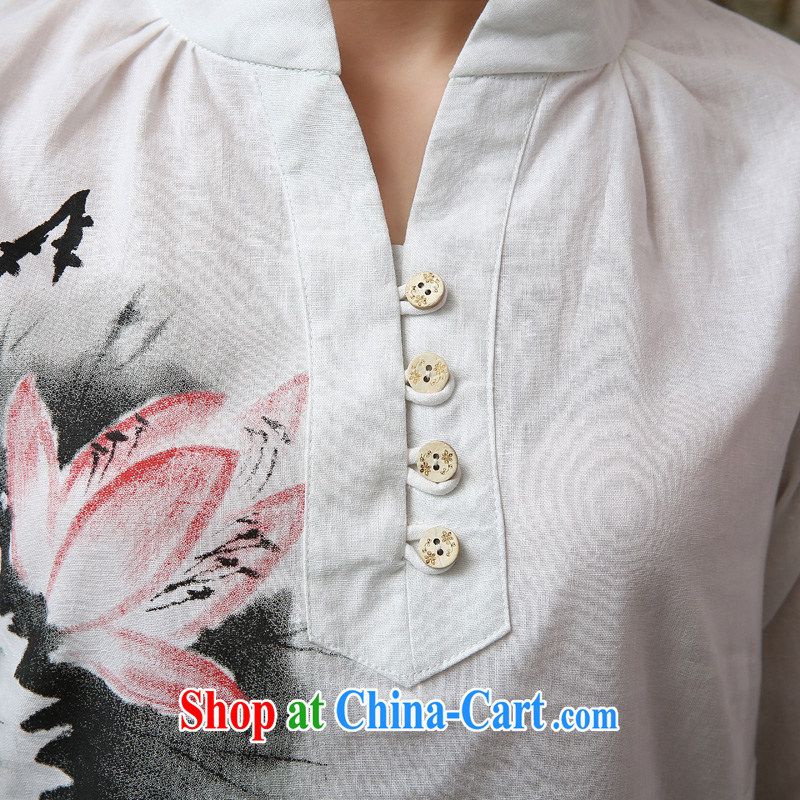 pro-am 2015 New Spring Summer Day retro improved stylish ethnic wind short cotton linen dresses Yau Ma Tei T-shirt T-shirt XL, the pro-am, shopping on the Internet