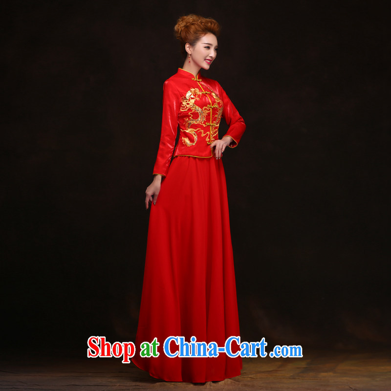 Show reel Service Bridal red Chinese Dress retro dresses brides dresses toast wedding Phoenix and new 2015 toast clothing cheongsam dress red XXL, diffuse Connie married Yi, shopping on the Internet