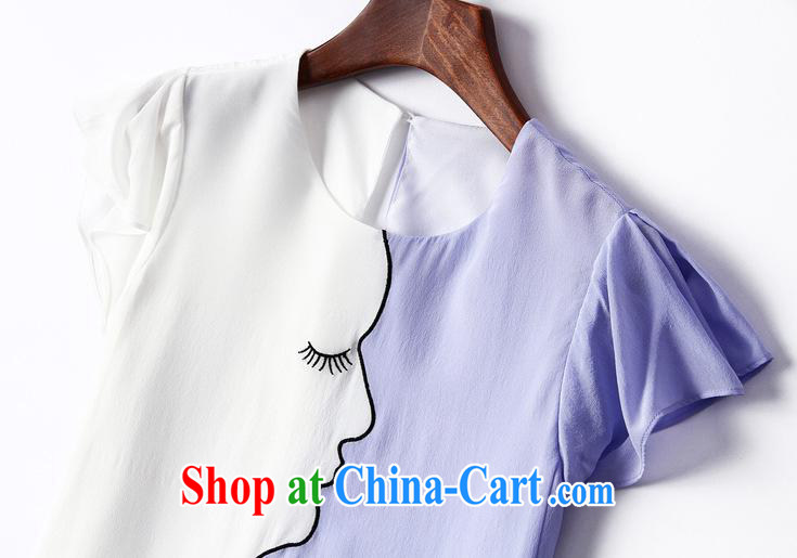 Health concerns women * 2015 European site spring female New Style Duplex and collision Cutability color round-neck collar fly cuff silk girls T-shirt light blue L pictures, price, brand platters! Elections are good character, the national distribution, so why buy now enjoy more preferential! Health