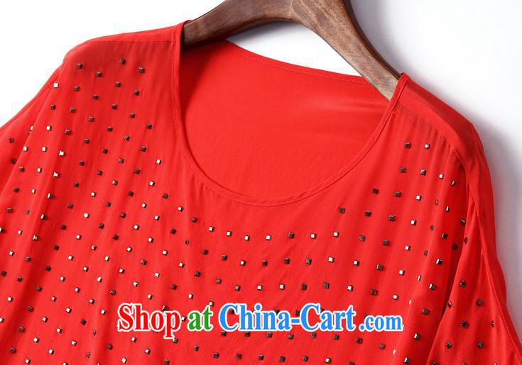 Health concerns women * 2015 European site spring and summer female new silk and Hot Hot drill in loose cuff shoulder slide girl T-shirt light blue XL pictures, price, brand platters! Elections are good character, the national distribution, so why buy now enjoy more preferential! Health