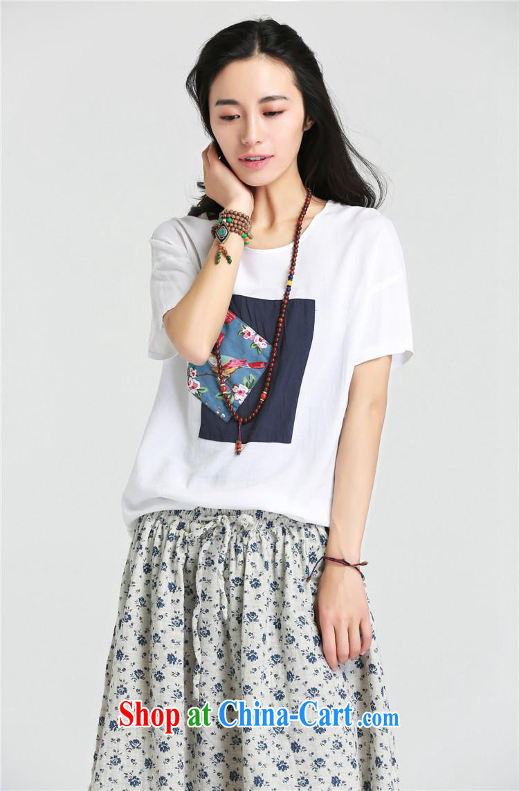 Black butterfly 2015 new summer female round-collar arts stitching cotton the loose short-sleeve T shirt plain white XXL pictures, price, brand platters! Elections are good character, the national distribution, so why buy now enjoy more preferential! Health