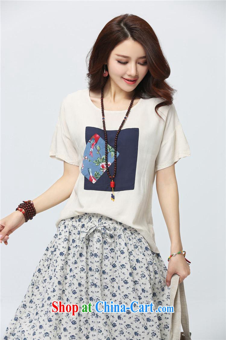 Black butterfly 2015 new summer female round-collar arts stitching cotton the loose short-sleeve T shirt plain white XXL pictures, price, brand platters! Elections are good character, the national distribution, so why buy now enjoy more preferential! Health