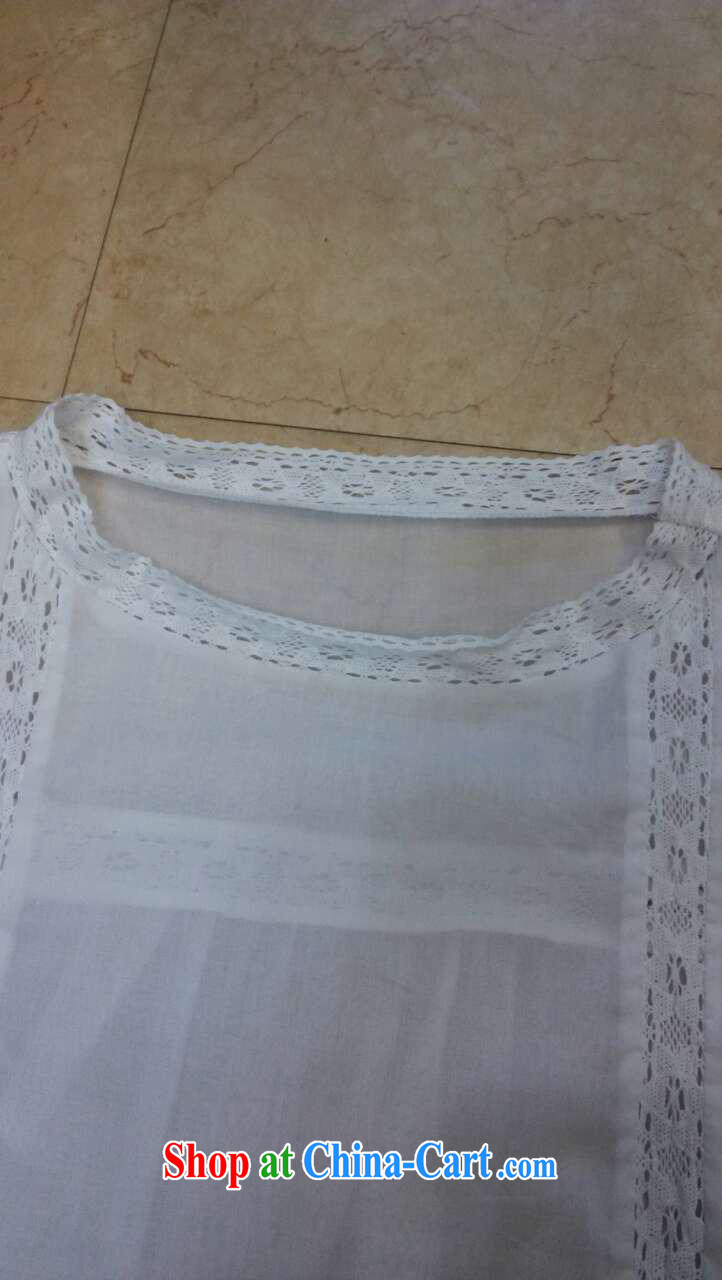 Qin Qing store 2015 spring new products in Europe female lace stitching solid-colored loose T-shirts B 1980 white L pictures, price, brand platters! Elections are good character, the national distribution, so why buy now enjoy more preferential! Health