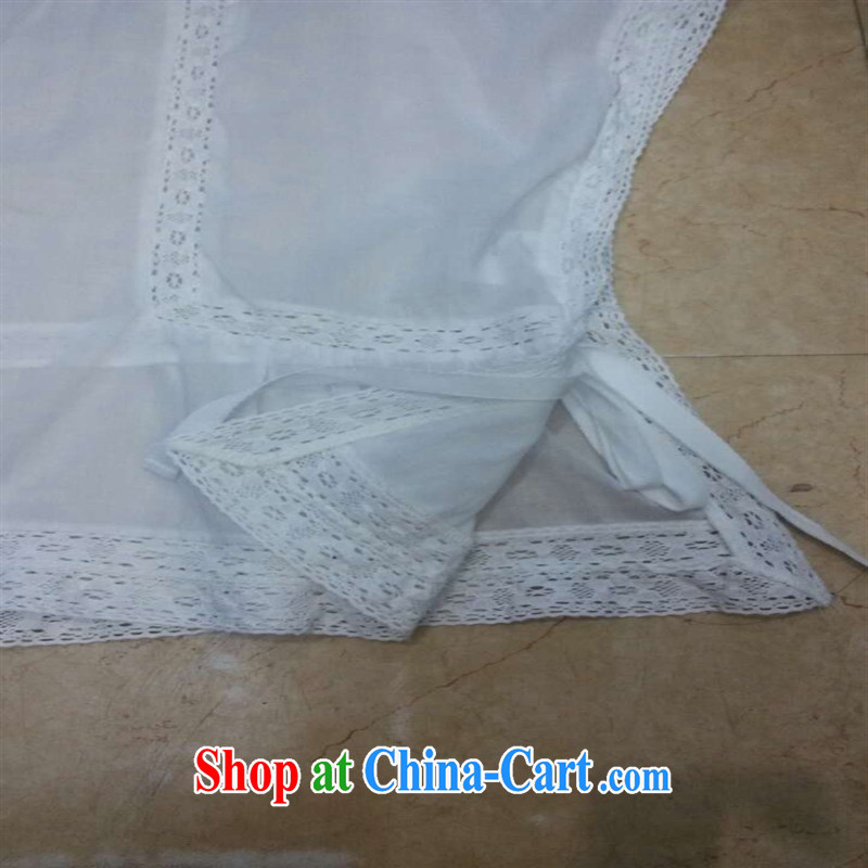 Qin Qing store 2015 spring new products in Europe and female lace stitching solid-colored loose T-shirts B 1980 white L, GENYARD, shopping on the Internet