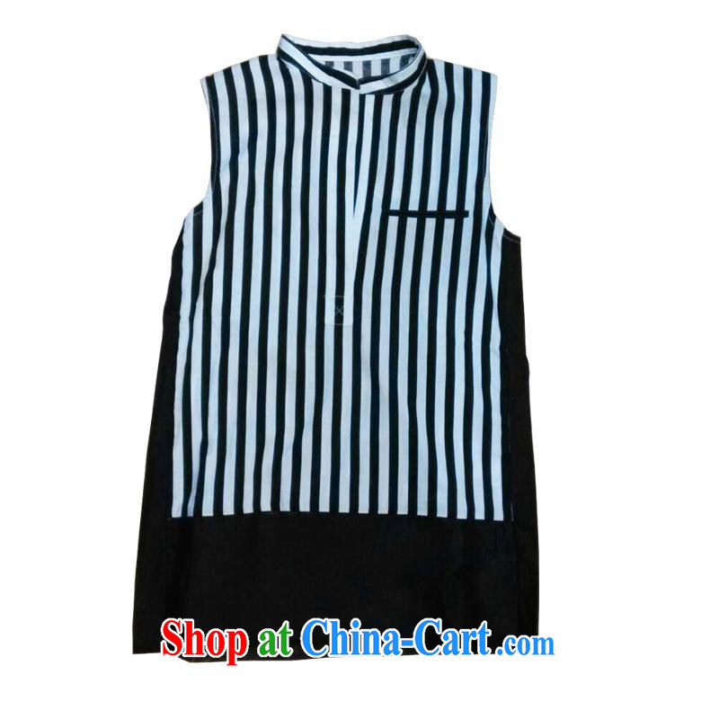 Qin Qing store spring 2015 new sleeveless round neck shirt solid European female striped T-shirt B 1981 white L pictures, price, brand platters! Elections are good character, the national distribution, so why buy now enjoy more preferential! Health