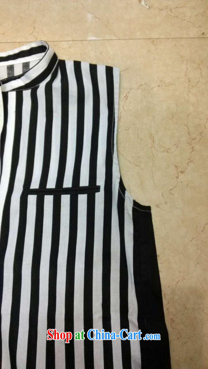 Qin Qing store spring 2015 new sleeveless round neck shirt solid European female striped T-shirt B 1981 white L pictures, price, brand platters! Elections are good character, the national distribution, so why buy now enjoy more preferential! Health