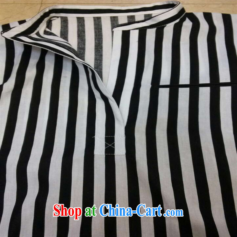 Qin Qing store spring 2015 new sleeveless round neck shirt solid European female striped T-shirt B 1981 white L, GENYARD, shopping on the Internet