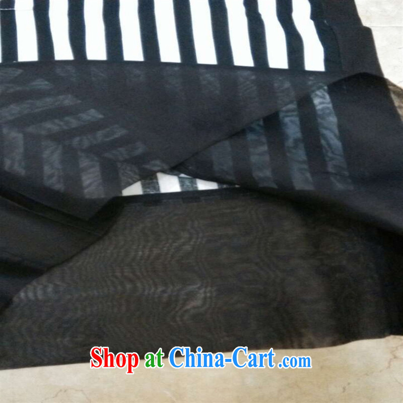 Qin Qing store spring 2015 new sleeveless round neck shirt solid European female striped T-shirt B 1981 white L, GENYARD, shopping on the Internet