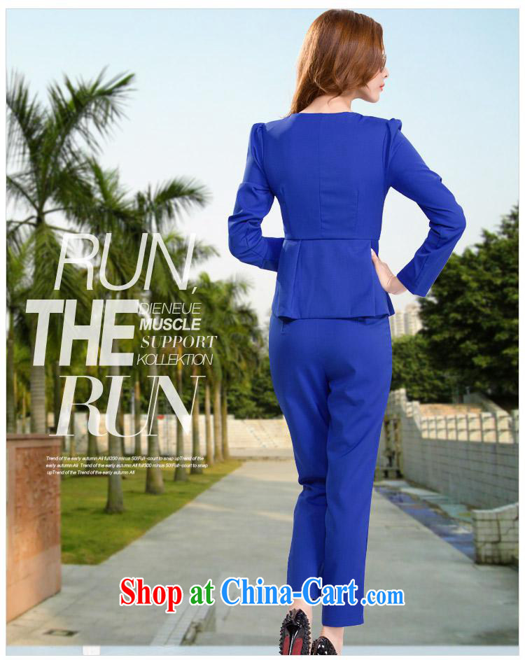 Ya-ting store spring female Trouser press Korean commuter style solid color trousers long-sleeved beauty graphics thin two-piece pants blue L pictures, price, brand platters! Elections are good character, the national distribution, so why buy now enjoy more preferential! Health