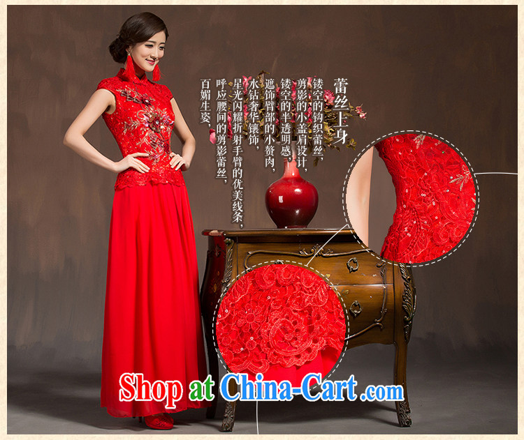 Spring 2015 new bride toast clothing qipao 7 cuff retro improved cheongsam dress red long wedding dress red XL code pictures, price, brand platters! Elections are good character, the national distribution, so why buy now enjoy more preferential! Health