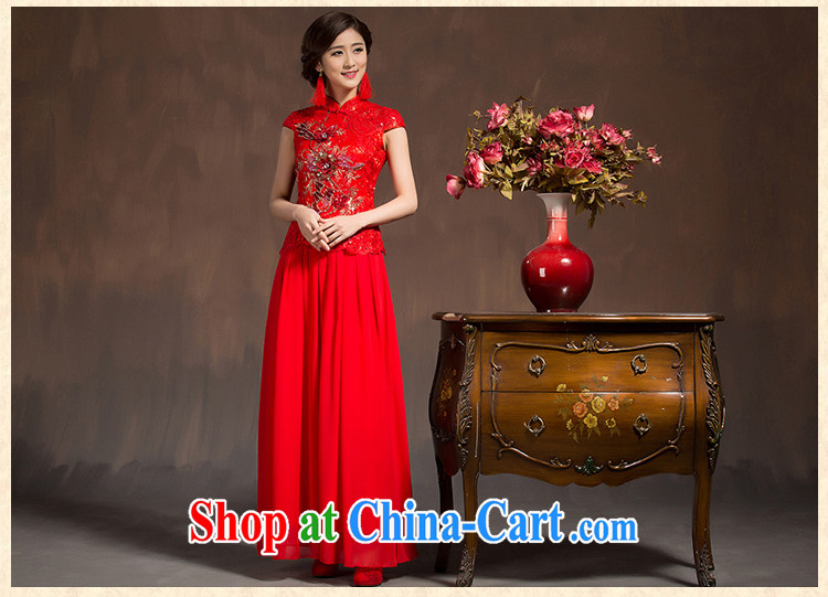 Spring 2015 new bride toast clothing qipao 7 cuff retro improved cheongsam dress red long wedding dress red XL code pictures, price, brand platters! Elections are good character, the national distribution, so why buy now enjoy more preferential! Health