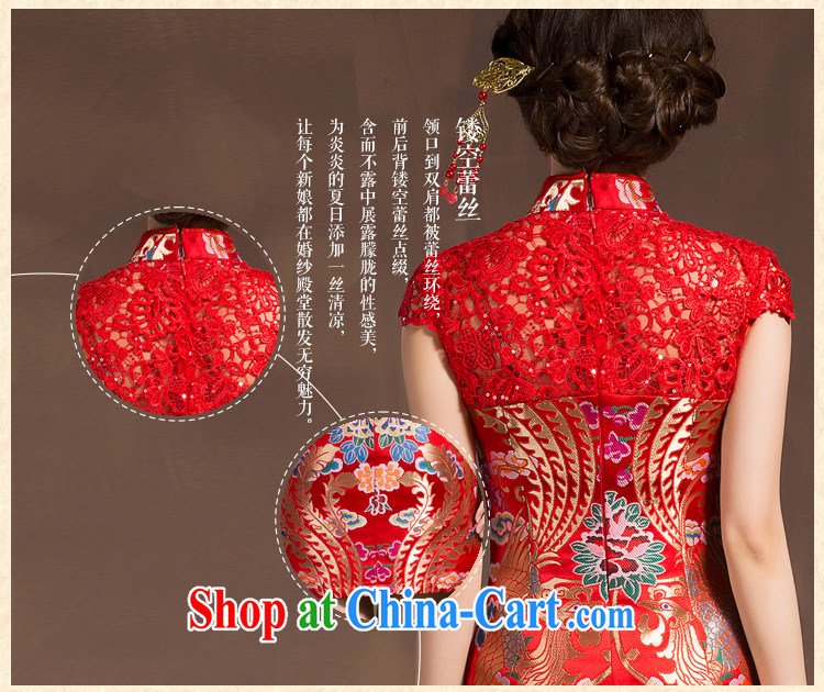 new bride's red outfit, short marriage toast clothing lace beauty improved embroidery at Merlion 2015 red M code pictures, price, brand platters! Elections are good character, the national distribution, so why buy now enjoy more preferential! Health