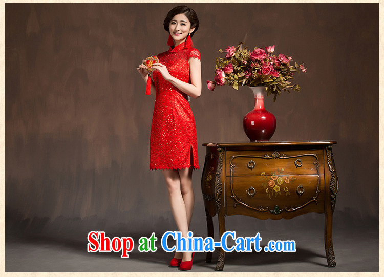 Toasting service 2015 spring bridal dresses stylish short, cultivating red lace Chinese woman wedding dress red XL code pictures, price, brand platters! Elections are good character, the national distribution, so why buy now enjoy more preferential! Health