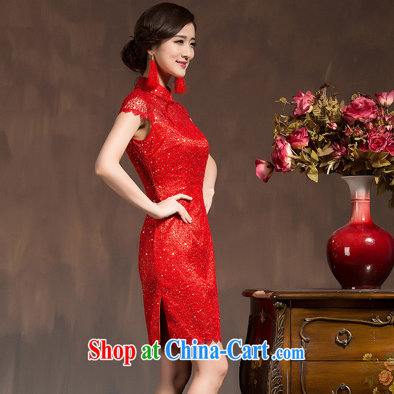 Toasting service 2015 spring bridal dresses and stylish short, cultivating red lace Chinese married Yi wedding dress red XL code, Hyatt, married, and, shopping on the Internet