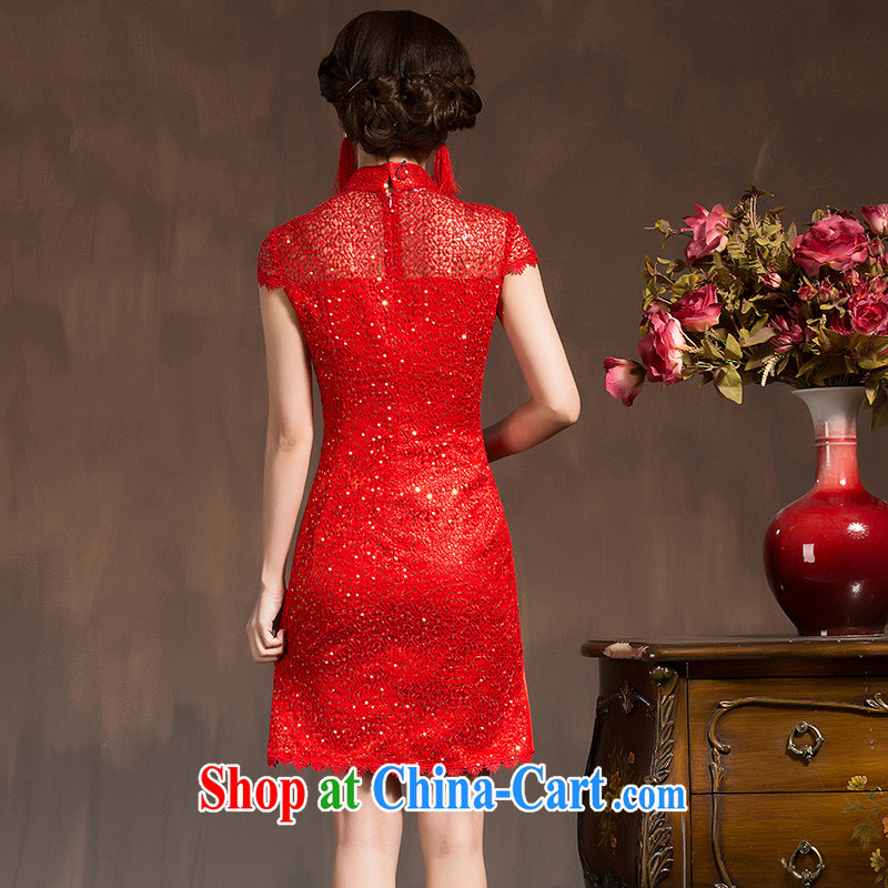 Toasting service 2015 spring bridal dresses and stylish short, cultivating red lace Chinese married Yi wedding dress red XL code, Hyatt, married, and, shopping on the Internet