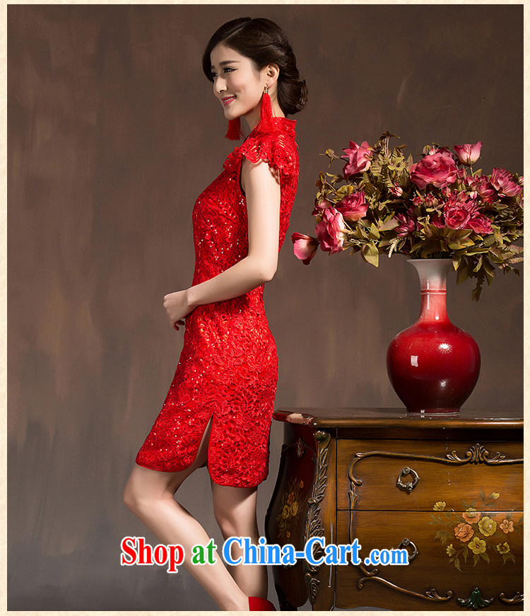 Toasting Service Bridal Fashion dresses 2015 spring wedding dress red short cheongsam dress beauty female Red XL code pictures, price, brand platters! Elections are good character, the national distribution, so why buy now enjoy more preferential! Health