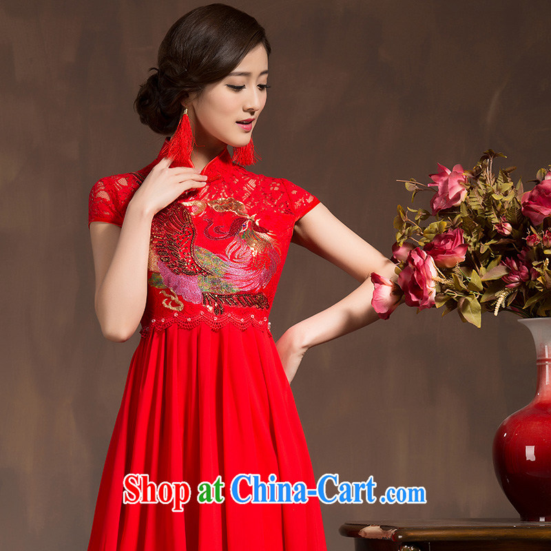 2015 new spring red bridal toast clothing, dresses wedding dresses Chinese married Yi Long Red XL code, Hyatt, married, and, shopping on the Internet