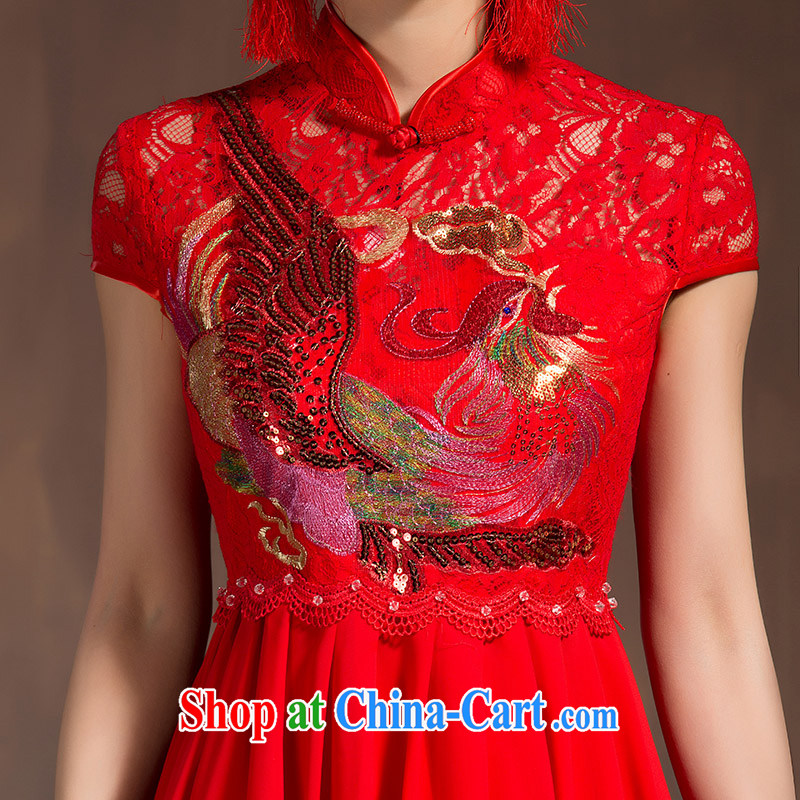 2015 new spring red bridal toast clothing, dresses wedding dresses Chinese married Yi Long Red XL code, Hyatt, married, and, shopping on the Internet