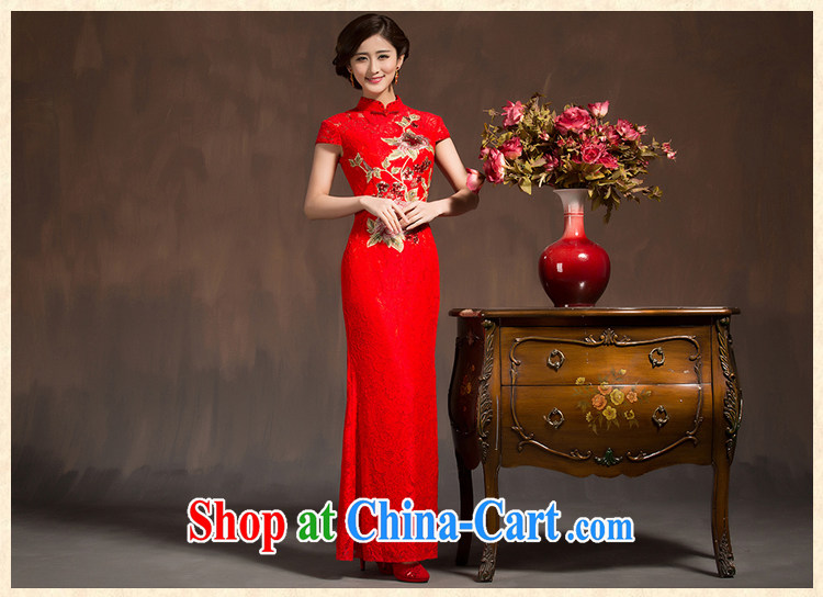 Spring 2015 New Long cheongsam dress winter clothing marriages bows dress retro improved dresses Soo Wo service red L code pictures, price, brand platters! Elections are good character, the national distribution, so why buy now enjoy more preferential! Health