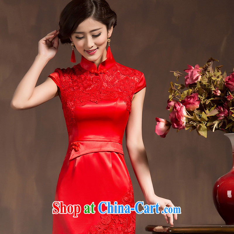 wedding dresses new 2015 spring bridal toast serving short summer red improved marriage retro dresses dresses red XL code, Hyatt, married, and shopping on the Internet
