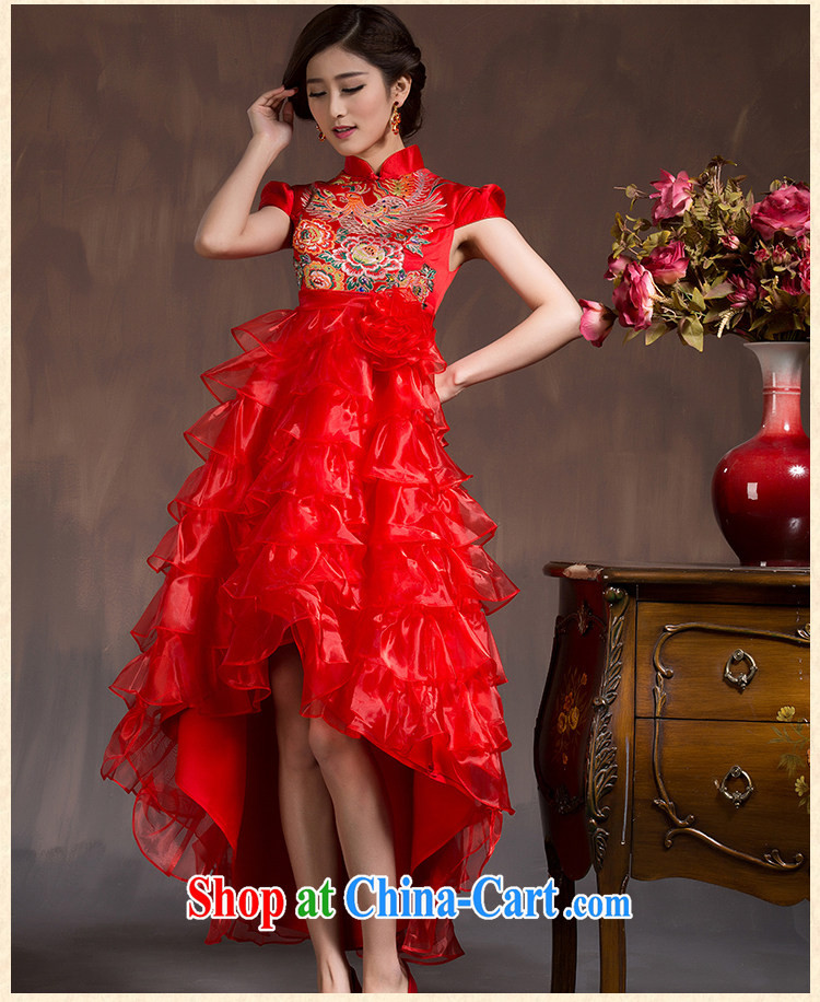 Chinese wedding dresses short-sleeved high-waist bridal wedding dresses Red Large, pregnant women embroidery toast serving spring and summer red XL code pictures, price, brand platters! Elections are good character, the national distribution, so why buy now enjoy more preferential! Health