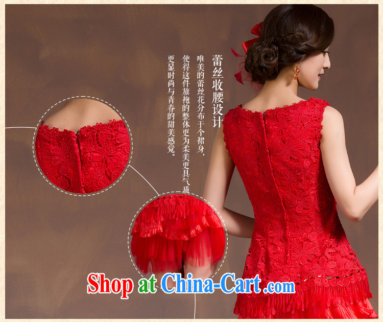 Bridal wedding dress toast clothing cheongsam dress spring and summer new 2015 red stylish lace beauty retro improved red XL code pictures, price, brand platters! Elections are good character, the national distribution, so why buy now enjoy more preferential! Health
