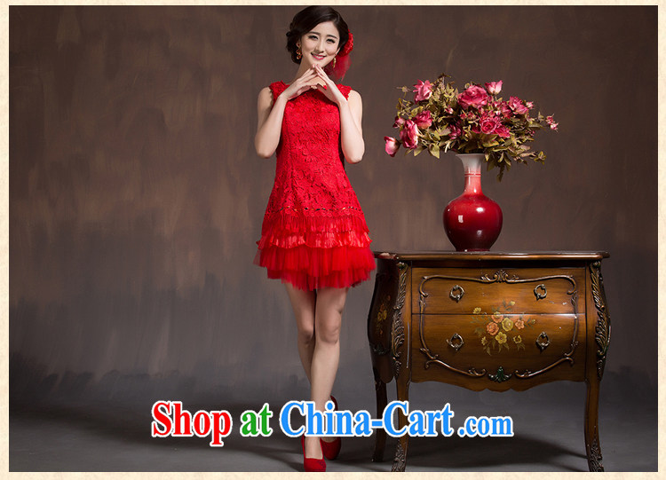 Bridal wedding dress toast clothing cheongsam dress spring and summer new 2015 red stylish lace beauty retro improved red XL code pictures, price, brand platters! Elections are good character, the national distribution, so why buy now enjoy more preferential! Health