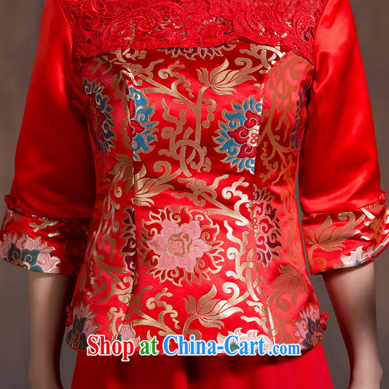 2015 new spring, bridal dresses long-sleeved retro red toast serving Chinese long beauty wedding dresses red XL code, Hyatt, married, and, on-line shopping