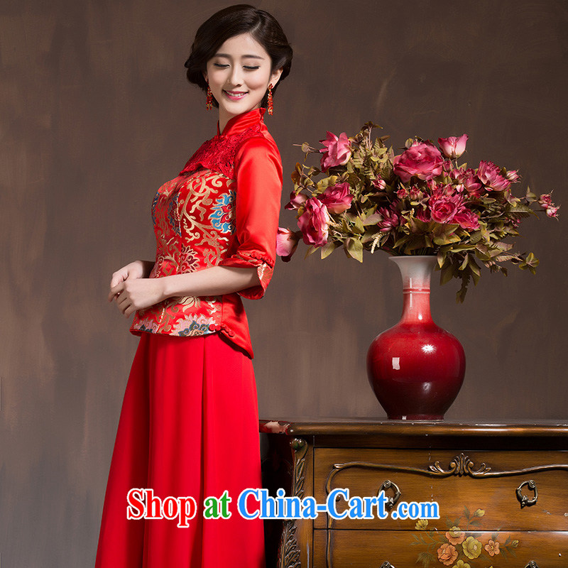 2015 new spring, bridal dresses long-sleeved retro red toast serving Chinese long beauty wedding dresses red XL code, Hyatt, married, and, on-line shopping