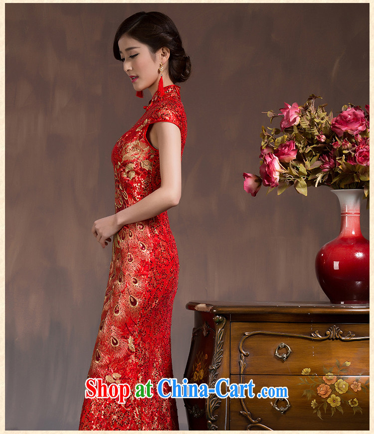 wedding dresses serving toast long with Phoenix short-sleeved retro beauty crowsfoot bridal dresses 2015 New Red XL code pictures, price, brand platters! Elections are good character, the national distribution, so why buy now enjoy more preferential! Health
