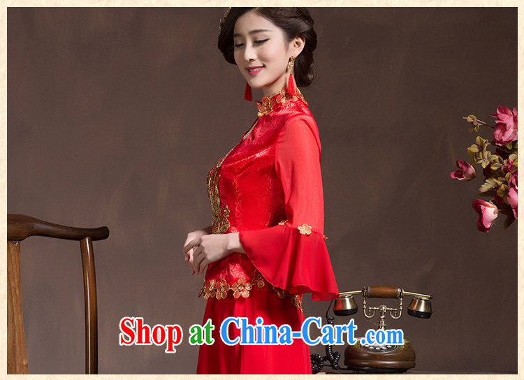 2015 bridal dresses, long serving toast red cuff improved retro wedding Chinese wedding dress 7 cuff red S code pictures, price, brand platters! Elections are good character, the national distribution, so why buy now enjoy more preferential! Health