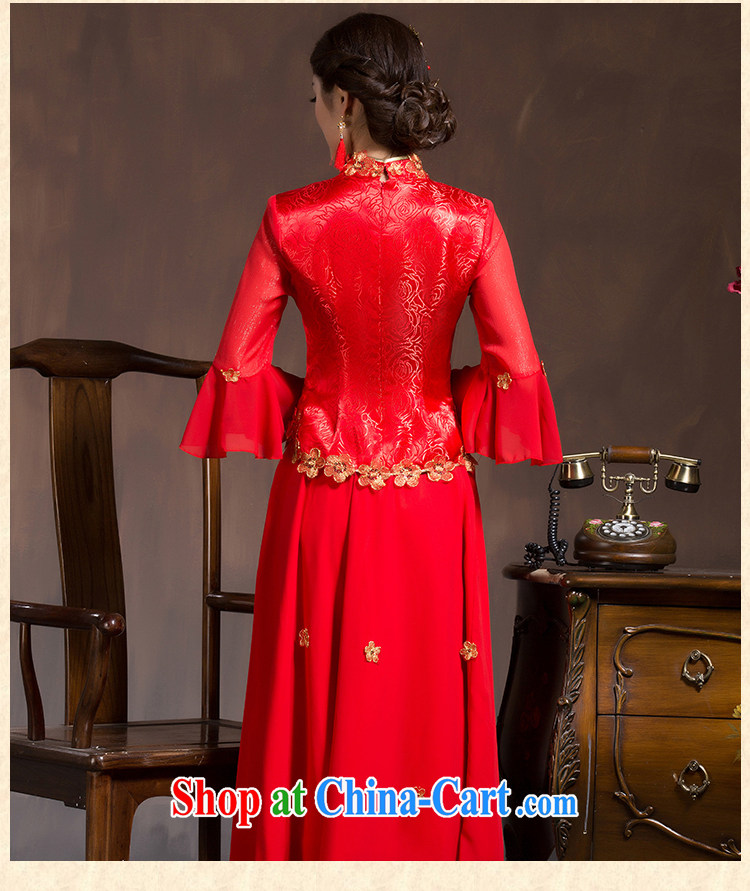 2015 bridal dresses, long serving toast red cuff improved retro wedding Chinese wedding dress 7 cuff red S code pictures, price, brand platters! Elections are good character, the national distribution, so why buy now enjoy more preferential! Health