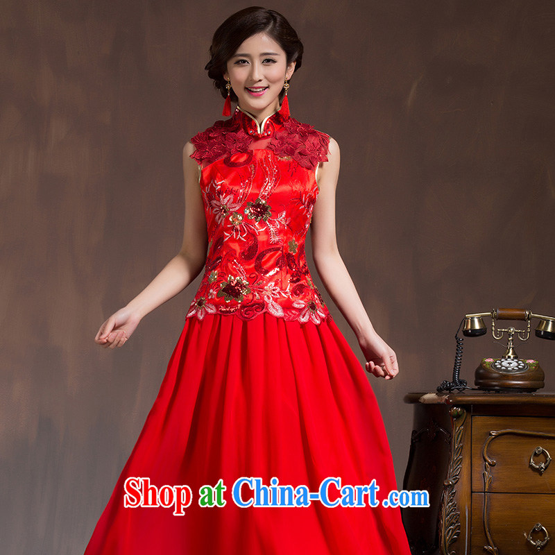 Wedding wedding dress bridal toast served long spring 2015, new winter winter long-sleeved red girl cheongsam red XL code, the marriage and, on-line shopping