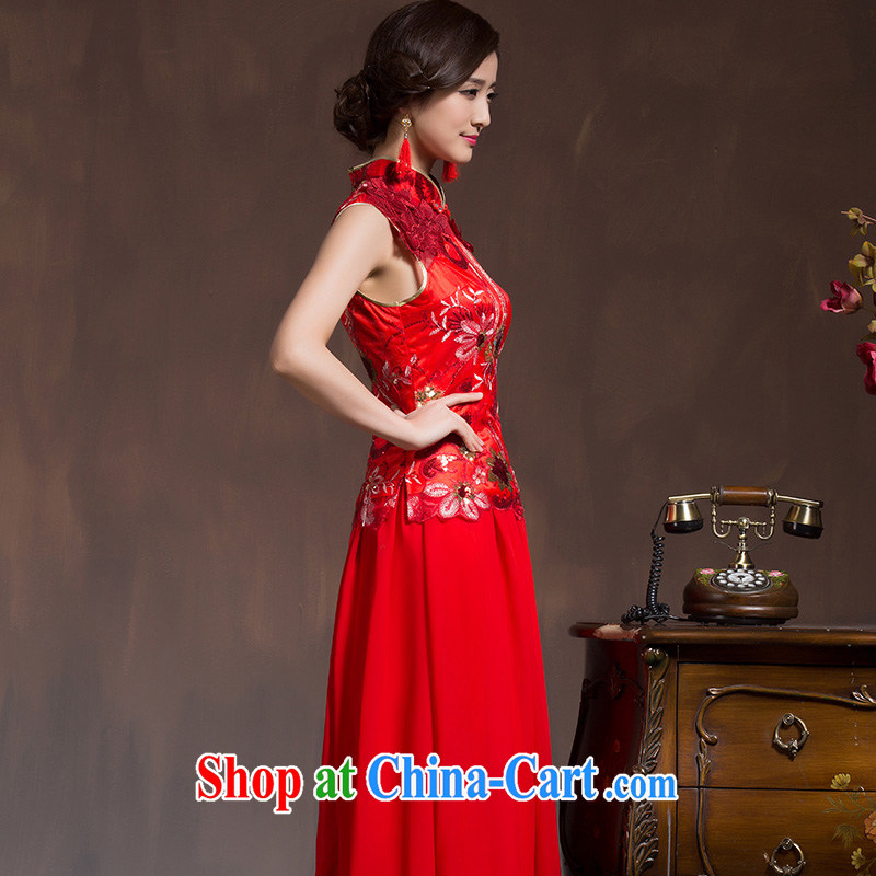 Wedding wedding dress bridal toast served long spring 2015, new winter winter long-sleeved red girl cheongsam red XL code, the marriage and, on-line shopping