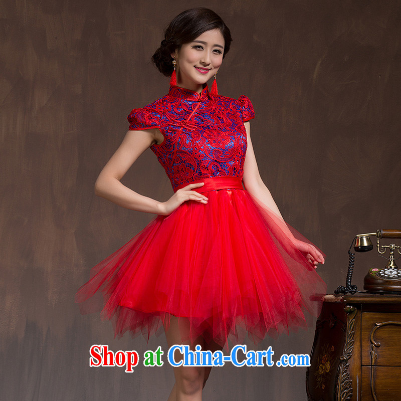 Toasting service 2015 new dresses spring and summer is short, bridal wedding dress the Code Red cheongsam dress Soo Wo service red XL code, the marriage and, on-line shopping