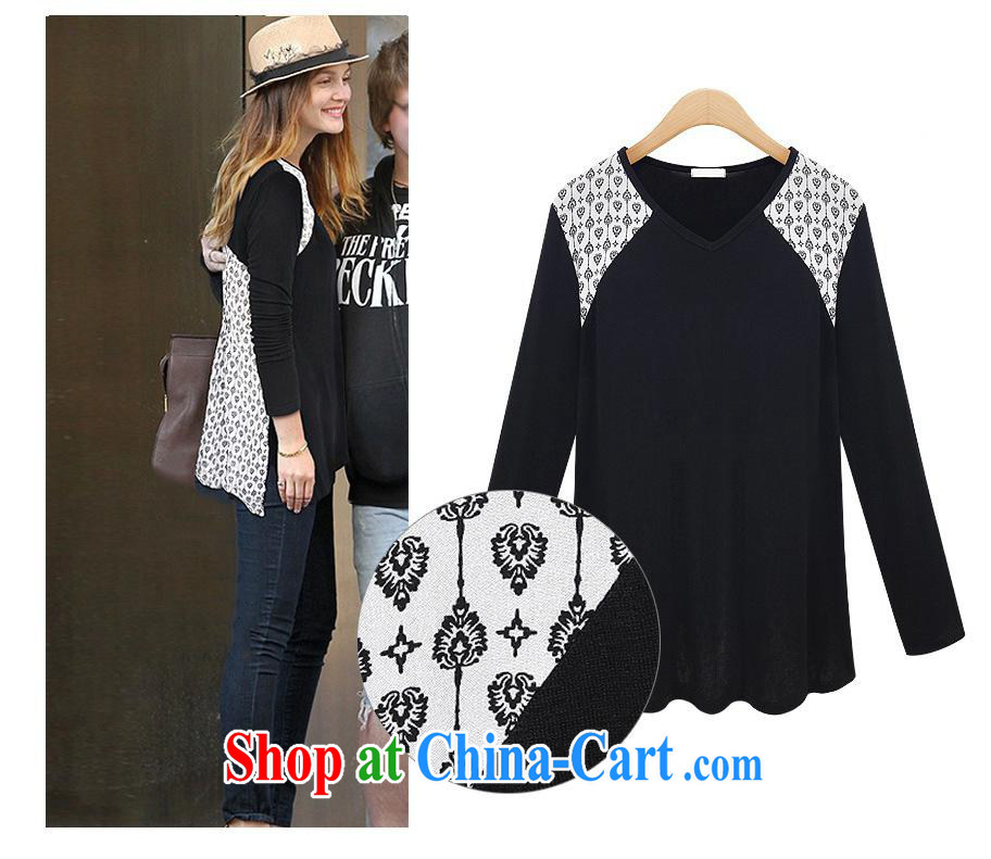 hamilton Europe 2015 spring and summer the European site female new boutique long-sleeved V for stamp duty, long T Ms. pension 9688 black XL pictures, price, brand platters! Elections are good character, the national distribution, so why buy now enjoy more preferential! Health