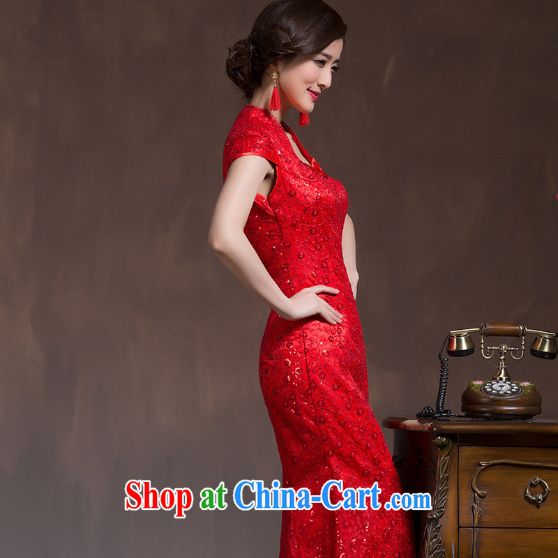 Bridal toast service 2015 new autumn bridal dresses long, crowsfoot wedding dress Chinese wedding beauty winter red XL code, Hyatt, married, and, shopping on the Internet